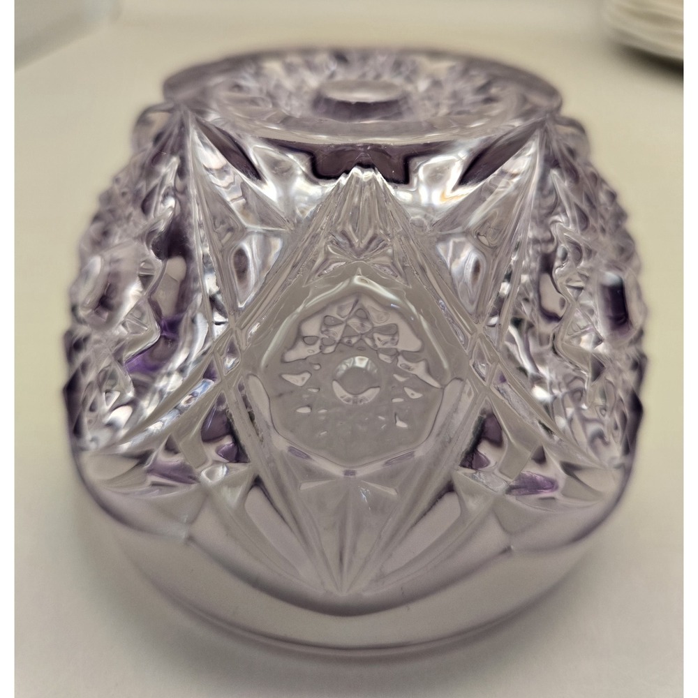 Lilac Crystal Cup Starburst Pattern. Hand Crafted 1990's (#19) - Picture 9 of 10